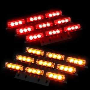  54 Bright Red and Ambr Law Enforcement Flash Strobe Lights 