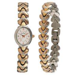 Lucien Piccard Womens Tri color Collection Watch and Bracelet Set 