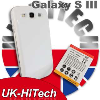 3600mAh Extended Battery+White Door Cover for Samsung i9300 Galaxy S3 