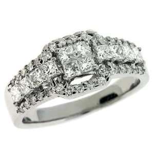  14k White Trendy 0.92 Ct Diamond Ring   JewelryWeb 