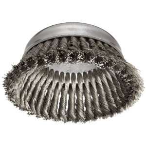 Weiler Wire Cup Brush, Threaded Hole, Steel, Partial Twist Knotted 