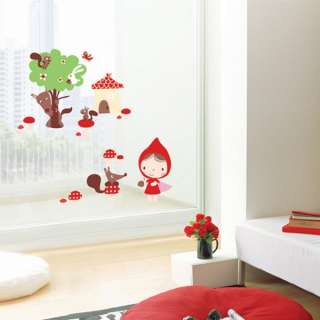 Little Red Riding Hood Adhesive Removable Wall Home Decor Accents 