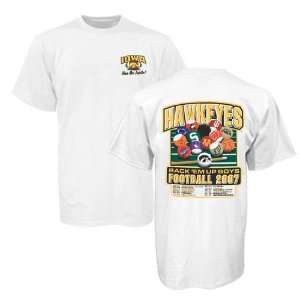  Iowa Hawkeyes White 2007 Football Schedule T shirt Sports 
