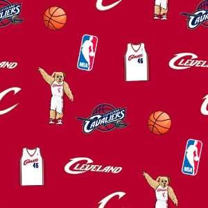   Fleece Cleveland Cavaliers Tossed Fabric By The Yard Arts, Crafts