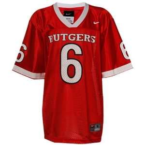 Nike Rutgers Scarlet Knights Youth #6 Replica Football Jersey Scarlet 