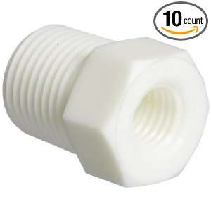 Value Plastics Reducer 1/8 27 To 1/4 28 7/16 Hex White Nylon (Pack of 