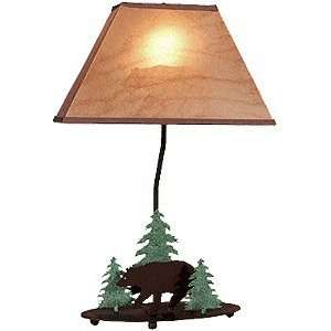  20 Bear and Pine Trees Wildlife Table Lamp & Shade by 