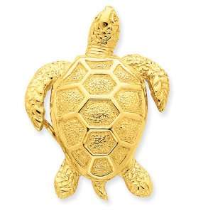  14k Gold Sea Turtle Slide Jewelry