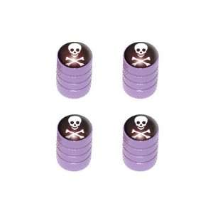  Skull and Crossbones   Tire Rim Valve Stem Caps   Purple 