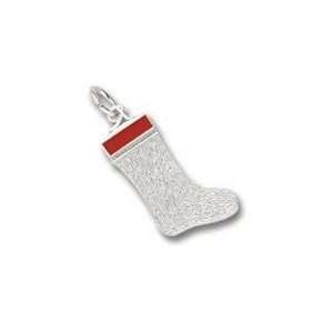  2911 Stocking Charm   Sterling Silver Jewelry
