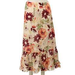 FINAL SALE Necessary Objects Juniors Long Tiered Floral Print Skirt 