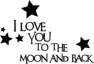 Love You To The Moon Wall Words Stickers Vinyl Decals  