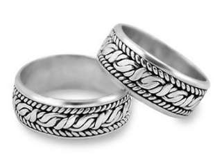   Rope Knot Wedding Bands Promise Rings His Hers matching set  