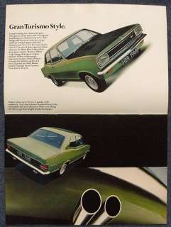 VAUXHALL VIVA GT Sports Car Sales Brochure 1968 #V1777  