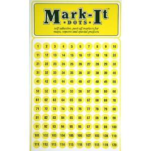  Numbered Yellow Map Sticker Dots 1   240