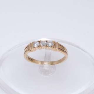 Engagement Ring 10K Gold With 3 Nice CZs Size 9 1/4  