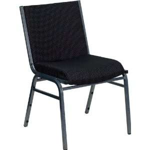  Thickly Padded, Black Fabric Stack Chair by Flash 