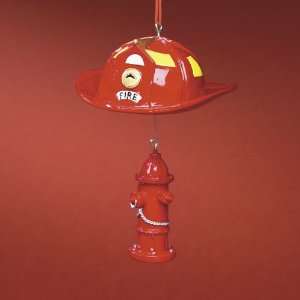 Firefighters Fireman Hat With Hydrant Christmas Ornament