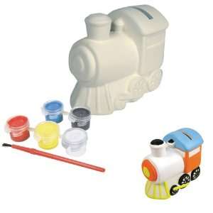  Fun to Paint Ceramic Train Bank Toys & Games