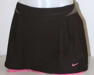 New NIKE Women DF Pleated Tennis Skirt Brown/Pink M  