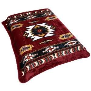 Wyndham House Burgundy Native American Print Blanket 