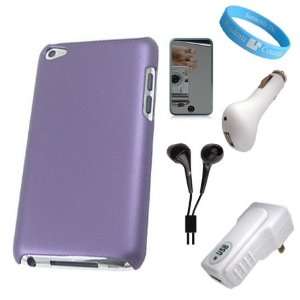 Durable Rubberized Snap Fit Purple Color Back Cover for iPod Touch 4G 