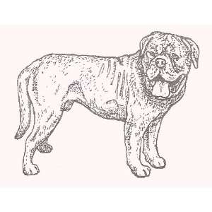  Dog Rubber Stamp   Dogue de Bordeaux   1E