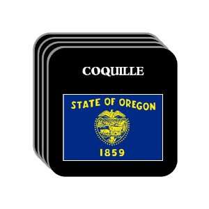 US State Flag   COQUILLE, Oregon (OR) Set of 4 Mini Mousepad Coasters