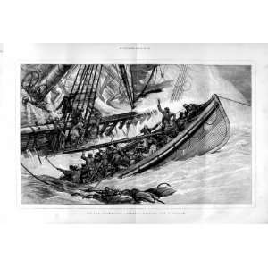  1874 Lifeboat Rescue Ship Wreck Stormy Sea Fine Art