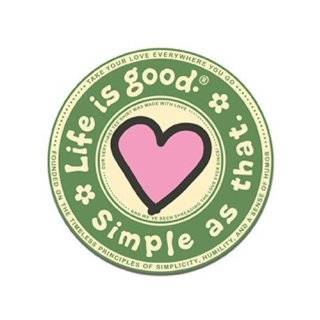  LIFE IS GOOD PINK HEART ROUND STICKERS (PACK OF 2) PERFECT 
