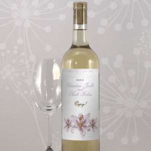  Personalized Lily Wedding Wine Bottle Label W1005 14 