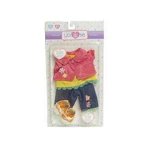 Me Friends 14 inch Doll Outfit   Pink and Yellow Top with Blue Jeans 