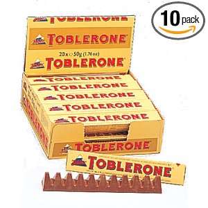 Toblerone, Milk, 1.76 Ounce (Pack of 10) Grocery & Gourmet Food