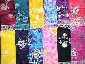   PAREOS COVER UP Black, Blue, Purple, Pink, Red, Yellow, Green Batik
