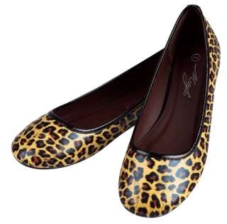 Womens Leopard Print Comfort Casual Fashion Ballet Flat Shoes  