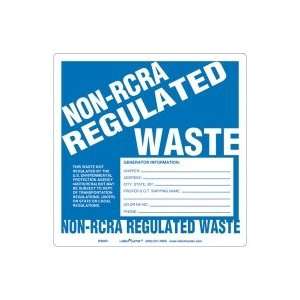  Non RCRA Regulated Waste Label, w/Generator Info, Stock 
