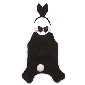   Party Hounds Bunny Halloween Dog Costume Black w/ Bunny Ears  