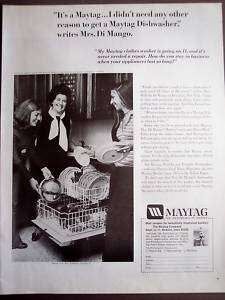 1970 Mafalda Di Mango MAYTAG Dishwasher vintage ad  