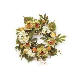   Peony Hydrangea Artificial Floral Wreaths 20   Unlit
