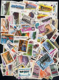 TERRIFIC TRAIN STAMP COLLECTION   200 DIFFERENT  