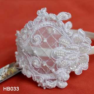 Vintage lace Head band hair band wedding white HB033  