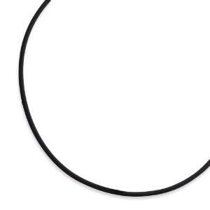    Sterling Silver 18inch 3mm Black Rubber Cord Necklace Jewelry