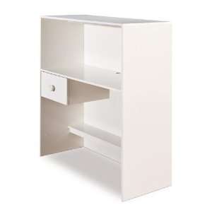  Logik Contemporary Twin Loft Bed Desk in Pure White 