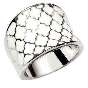  316L Stainless Steel Womens Ring with Four Leaf Clover Design 