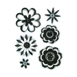   25 Sheet Black Sketch Flowers PESM 73, 6 Items/Order