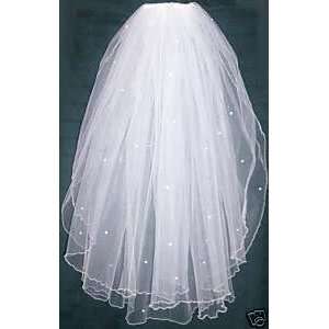  Ivory or White Beads Wedding Bridal Veil with Comb Bridal Accessories