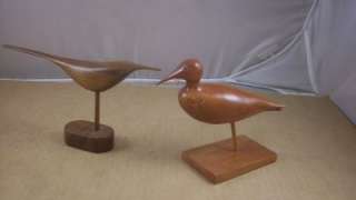 PAIR OF SMALL DECORATIVE WOODEN BIRDS  