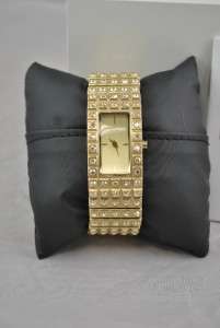   Crystals Gold Expansion Bracelet Champagne Dial Womens watch NY8245
