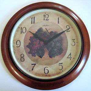 Seth Thomas Vineyard Grape Wood Wall Clock  