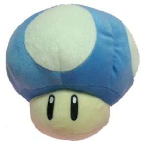    Nintendo Super Mario Bros. Blue Mushroom 8 inch Plush Toys & Games